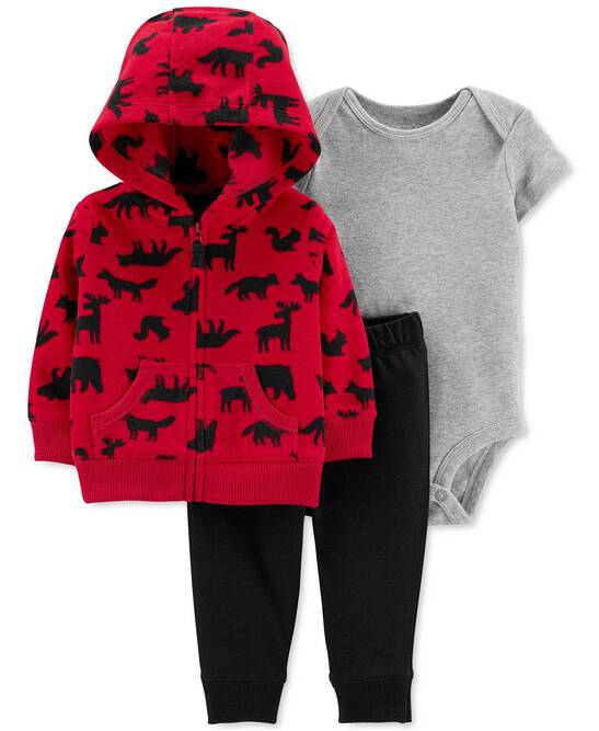 Printed Bodysuit /& Pants Set Striped Fleece Hoodie Carter/'s Baby Boys 3-Pc